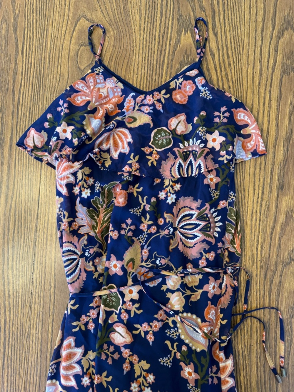 Motherhood Maternity Navy Floral Spaghetti Strap Maxi Dress